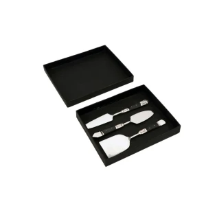 ROYAL SET ΣΕΡΒΙΡΙΣΜΑΤΟΣ ΤΥΡΙΩΝ SET 3ΤΜΧ 17x5x1cm ΑΤΣΑΛΙ ΜΑΥΡΟ RESIN
