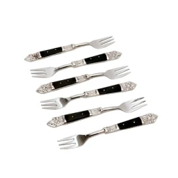 ROYAL ΠΙΡΟΥΝΙ ΓΛΥΚΟΥ SET 6TMX 15x2x1cm ΑΤΣΑΛΙ ΜΑΥΡΟ RESIN