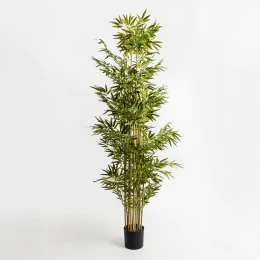 BAMBOO ΔΕΝΤΡΟ ΤΕΧΝΗΤΟ ΣΕ ΓΛΑΣΤΡΑ 210cm POLYESTER ΠΡΑΣΙΝΟ PVC