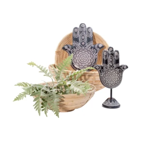 HAMSA ΔΙΑΚΟΣΜΗΤΙΚΟ ΤΟΙΧΟΥ 25x3x30cm POLYRESIN ΜΑΥΡΟ ΛΕΥΚΟ