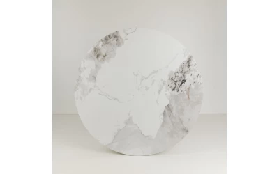ATRIUM ΤΡΑΠΕΖΙ ΛΕΥΚΟ ΜΕ ΟΨΗ ΜΑΡΜΑΡΟΥ 110x110x76cm