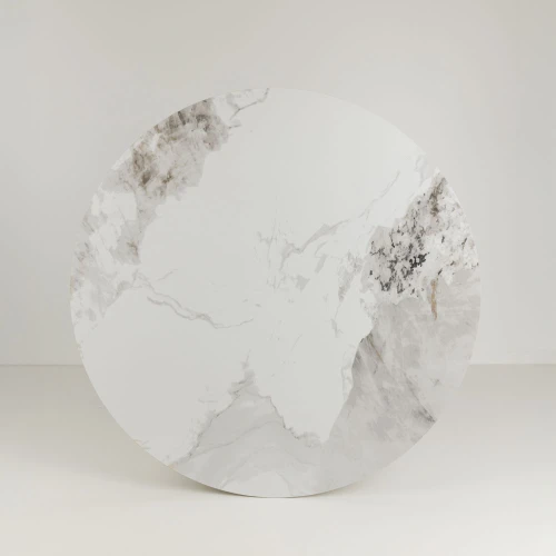 ATRIUM ΤΡΑΠΕΖΙ ΛΕΥΚΟ ΜΕ ΟΨΗ ΜΑΡΜΑΡΟΥ 110x110x76cm