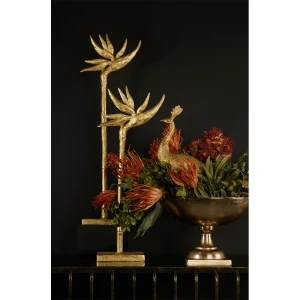 PARADISE BIRD ΔΙΑΚΟΣΜΗΤΙΚΟ ΛΟΥΛΟΥΔΙ 23x9x75cm POLYRESIN ΧΡΥΣΟ
