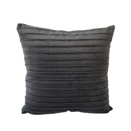 PLISSE ΔΙΑΚΟΣΜΗΤΙΚΟ ΜΑΞΙΛΑΡΙ 45x45cm ΒΕΛΟΥΔΟ ΓΚΡΙ