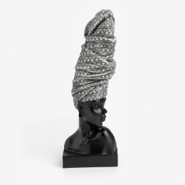 DAME 1 ΔΙΑΚΟΣΜΗΤΙΚΗ ΦΙΓΟΥΡΑ 16x14x44cm POLYRESIN ΜΑΥΡΟ ΛΕΥΚΟ
