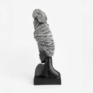 DAME 1 ΔΙΑΚΟΣΜΗΤΙΚΗ ΦΙΓΟΥΡΑ 16x14x44cm POLYRESIN ΜΑΥΡΟ ΛΕΥΚΟ