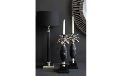 ANANAS ΚΗΡΟΠΗΓΙΟ 13x13x44cm ΜΕΤΑΛΛΟ ΑΣΗΜΙ ΜΑΥΡΟ