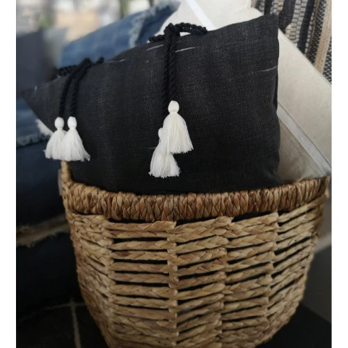 SABLE 9 ΔΙΑΚΟΣΜΗΤΙΚΟ ΜΑΞΙΛΑΡΙ 45x45cm ΒΑΜΒΑΚΙ ΜΑΥΡΟ
