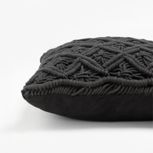 AL MANO ΔΙΑΚΟΣΜΗΤΙΚΟ ΜΑΞΙΛΑΡΙ 45x45x5cm ΒΑΜΒΑΚΙ ΜΑΥΡΟ POLYESTER