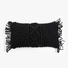 AL MANO ΔΙΑΚΟΣΜΗΤΙΚΟ ΜΑΞΙΛΑΡΙ 45x45x5cm ΒΑΜΒΑΚΙ ΜΑΥΡΟ POLYESTER