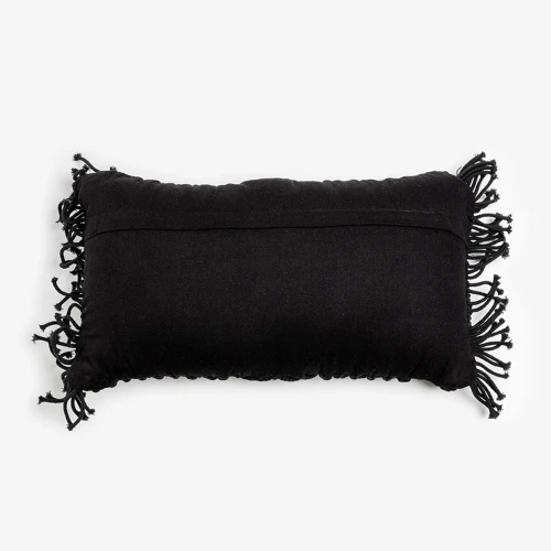 AL MANO ΔΙΑΚΟΣΜΗΤΙΚΟ ΜΑΞΙΛΑΡΙ 45x45x5cm ΒΑΜΒΑΚΙ ΜΑΥΡΟ POLYESTER