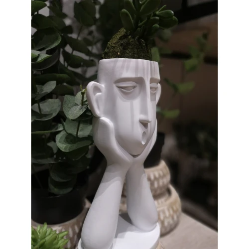 ROMANCE 1 ΒΑΖΟ ΦΙΓΟΥΡΑ 13x9x26cm POLYRESIN ΑΣΠΡΟ