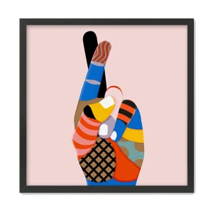JACINTO ΠΙΝΑΚΑΣ 50x50x2cm MDF ΠΟΛΥΧΡΩΜΟ ΧΑΡΤΙ ΜΑΥΡΟ