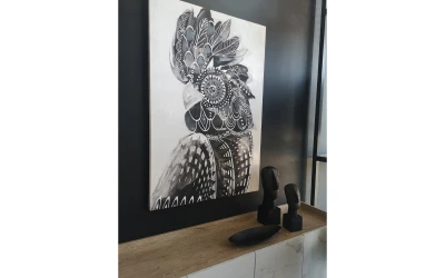 BLACK MAJOR ΠΙΝΑΚΑΣ ΔΙΑΚΟΣΜΗΣΗΣ 80x120x4cm ΚΑΜΒΑΣ ΛΕΥΚΟ ΜΑΥΡΟ ΞΥΛΟ
