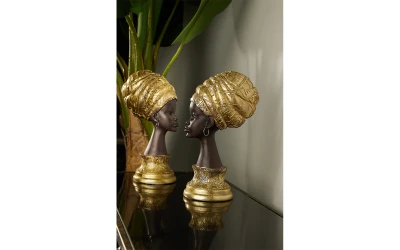 AFRICAN QUEEN ΔΙΑΚΟΣΜΗΤΙΚΗ ΦΙΓΟΥΡΑ 10x15x26cm POLYRESIN ΧΡΥΣΟ ΜΑΥΡΟ