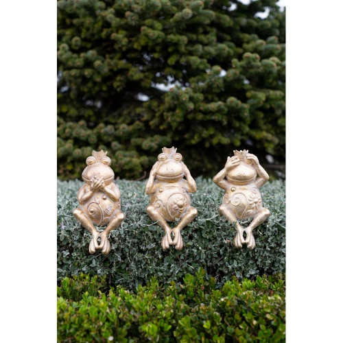 GRENOUILLE ΔΙΑΚΟΣΜΗΤΙΚΟ ΒΑΤΡΑΧΟΣ 12x10x23cm POLYRESIN ΧΡΥΣΟ