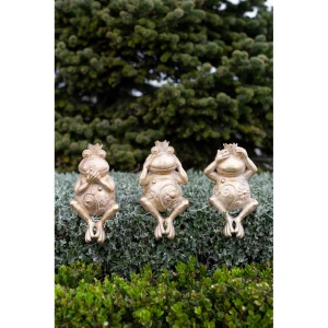 GRENOUILLE ΔΙΑΚΟΣΜΗΤΙΚΟ ΒΑΤΡΑΧΟΣ 11x10x23cm POLYRESIN ΧΡΥΣΟ