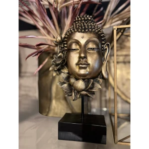 LOTUS BUDDHA ΔΙΑΚΟΣΜΗΤΙΚΟ ΒΟΥΔΑΣ 19x9x35cm POLYRESIN ΧΡΥΣΟ ΜΑΥΡΟ