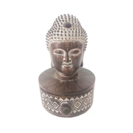 BADBA ΔΙΑΚΟΣΜΗΤΙΚΟ ΒΟΥΔΑΣ 10x11x15cm POLYRESIN ΚΑΦΕ ΛΕΥΚΟ