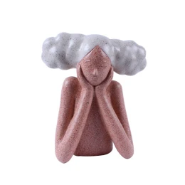CHEVEU PINK 3 ΔΙΑΚΟΣΜΗΤΙΚΗ ΦΙΓΟΥΡΑ 19x10x21cm POLYRESIN TERRACOTTA ΓΚΡΙ
