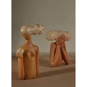 CHEVEU PINK 3 ΔΙΑΚΟΣΜΗΤΙΚΗ ΦΙΓΟΥΡΑ 19x10x21cm POLYRESIN TERRACOTTA ΓΚΡΙ