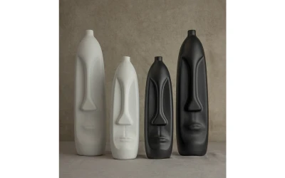 BARIK WHITE ΒΑΖΟ 10x10x38cm POLYRESIN ΛΕΥΚΟ
