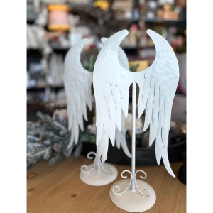 ARTEMIS ΔΙΑΚΟΣΜΗΤΙΚΟ ΦΤΕΡΟ 22x12x40cm ΜΕΤΑΛΛΟ ΛΕΥΚΟ