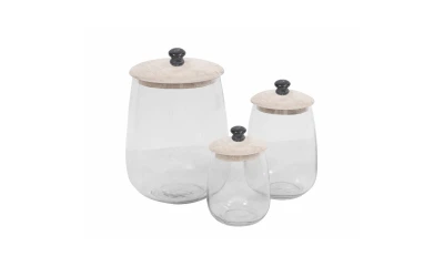 ACTIA ΔΟΧΕΙΟ ΑΠΟΘΗΚΕΥΣΗΣ ΜΕ ΚΑΠΑΚΙ 14x14x20cm ΓΥΑΛΙ WHITE WASHED ΞΥΛΟ