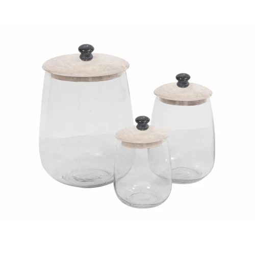 ACTIA ΔΟΧΕΙΟ ΑΠΟΘΗΚΕΥΣΗΣ ΜΕ ΚΑΠΑΚΙ 14x14x20cm ΓΥΑΛΙ WHITE WASHED ΞΥΛΟ