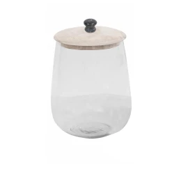 ACTIA ΔΟΧΕΙΟ ΑΠΟΘΗΚΕΥΣΗΣ ΜΕ ΚΑΠΑΚΙ 18x18x26cm ΓΥΑΛΙ WHITE WASHED ΞΥΛΟ