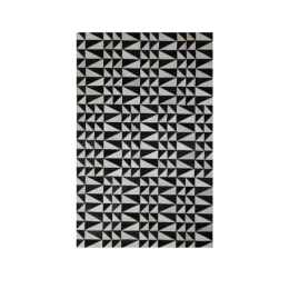 BLACK : WHITE ΧΑΛΙ ΣΑΛΟΝΙΟΥ 120x200cm ΔΕΡΜΑ ΜΑΥΡΟ ΛΕΥΚΟ ΜΑΛΛΙΝΟ