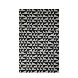BLACK : WHITE ΧΑΛΙ ΣΑΛΟΝΙΟΥ 170x240cm ΔΕΡΜΑ ΜΑΥΡΟ ΛΕΥΚΟ ΜΑΛΛΙΝΟ