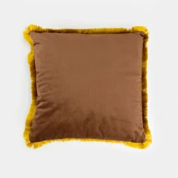 TERRICIO ΔΙΑΚΟΣΜΗΤΙΚΟ ΜΑΞΙΛΑΡΙ 45x45cm ΒΕΛΟΥΔΟ ΚΑΦΕ ΧΡΥΣΟ