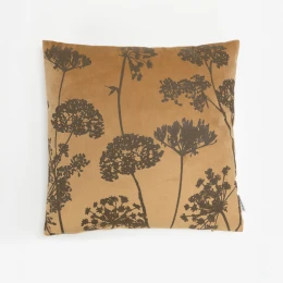 PEONY ΔΙΑΚΟΣΜΗΤΙΚΟ ΜΑΞΙΛΑΡΙ 45x45cm ΒΕΛΟΥΔΟ ΜΕΛΙ ΚΑΦΕ