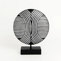 MOTI ΔΙΑΚΟΣΜΗΤΙΚΟ TOTEM 25x7x30cm POLYRESIN ΜΑΥΡΟ ΛΕΥΚΟ