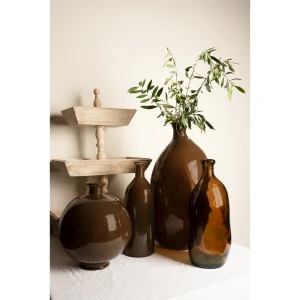 CRUSHED CARAMEL ΜΠΟΥΚΑΛΑ 12x12x35cm ΑΝΑΚΥΚΛΩΜΕΝΟ ΓΥΑΛΙ CARAMEL