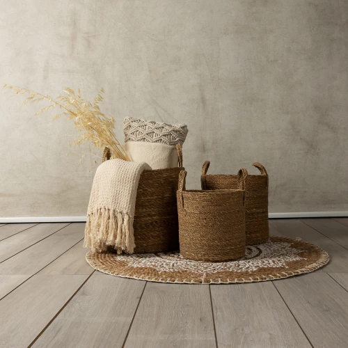 DEL MAR ΚΑΛΑΘΙ ΧΕΡΟΥΛΙ SET 3ΤΜΧ 35x35x35cm SEAGRASS ΦΥΣΙΚΟ