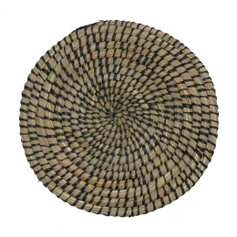 KENYA ΣΟΥΠΛΑ 35x35x1cm KANSGRASS ΦΥΣΙΚΟ ΜΑΥΡΟ PVC