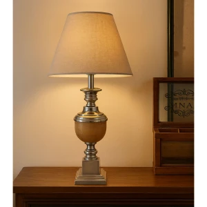 AMABLE ΦΩΤΙΣΤΙΚΟ ΕΠΙΤΡΑΠΕΖΙΟ 21x35x62cm ΑΛΟΥΜΙΝΙΟ ΑΣΗΜΙ ΦΥΣΙΚΟ ΞΥΛΟ ΜΠΕΖ