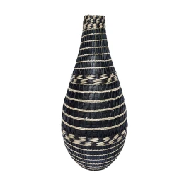 JABBAR ΒΑΖΟ 25x25x50cm BAMBOO ΜΑΥΡΟ ΦΥΣΙΚΟ SEAGRASS