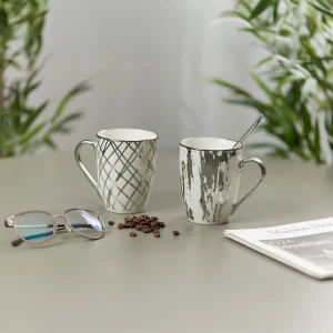 CHIC ΚΟΥΠΑ 8x8x11cm NEW BONE CHINA ΛΕΥΚΟ SILVER