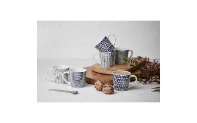 BLOMUS ΚΟΥΠΑ ESPRESSO SET 6ΤΜΧ 9.5x6.5x5cm NEW BONE CHINA ΛΕΥΚΟ ΜΠΛΕ