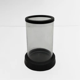 TITUL ΚΗΡΟΠΗΓΙΟ 16x16x22cm ΑΛΟΥΜΙΝΙΟ ΜΑΥΡΟ ΔΙΑΦΑΝΟ ΓΥΑΛΙ
