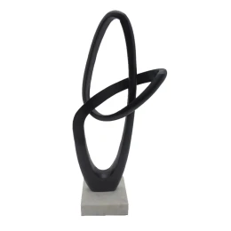 NORDI ΔΙΑΚΟΣΜΗΤΙΚΟ TOTEM 19x13x50cm ΑΛΟΥΜΙΝΙΟ ΜΑΥΡΟ ΛΕΥΚΟ ΠΕΤΡΑ