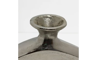 ABSTRACT CIRCLE ΒΑΖΟ 26x4x31cm ΑΛΟΥΜΙΝΙΟ SILVER NICKEL