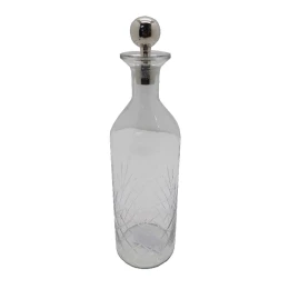 SHIRAN ΜΠΟΥΚΑΛΑ 10x10x37cm ΓΥΑΛΙ ΔΙΑΦΑΝΟ SILVER ΑΛΟΥΜΙΝΙΟ