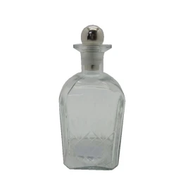 SHIRAN ΜΠΟΥΚΑΛΑ 10x10x26cm ΓΥΑΛΙ ΔΙΑΦΑΝΟ SILVER ΑΛΟΥΜΙΝΙΟ