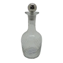 SHIRAN ΜΠΟΥΚΑΛΑ 12x12x27cm ΓΥΑΛΙ ΔΙΑΦΑΝΟ SILVER ΑΛΟΥΜΙΝΙΟ