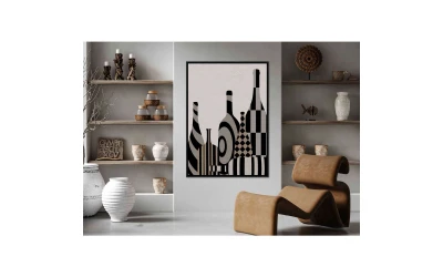 ART BOTTLES ΠΙΝΑΚΑΣ ΔΙΑΚΟΣΜΗΣΗΣ 83x123x4cm ΚΑΜΒΑΣ ΠΟΛΥΧΡΩΜΟ ΞΥΛΟ ΜΑΥΡΟ