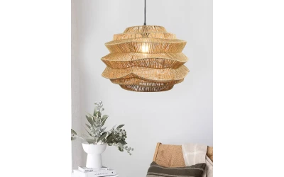 BAMBUSA ΦΩΤΙΣΤΙΚΟ ΟΡΟΦΗΣ 48x48x32cm ΜΕΤΑΛΛΟ ΦΥΣΙΚΟ ΣΧΟΙΝΙ